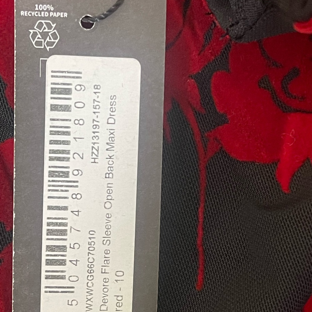 Boohoo- Devore Flare Sleeve Open Back Maxi Dress - Picture 4 of 4